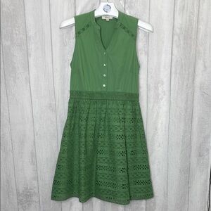Woven/Anthropologie Green Sleeveless Dress.